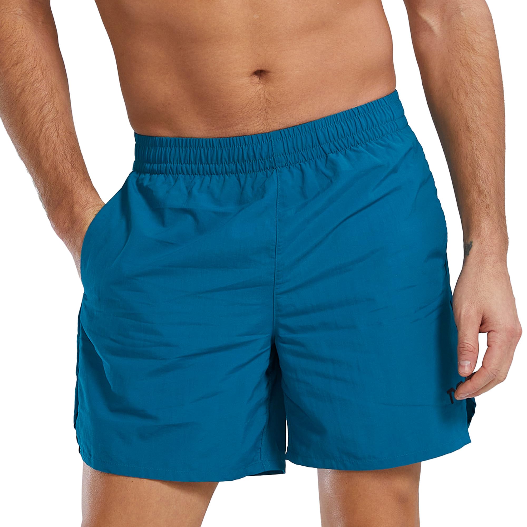 TYR Men's Deck-x Swim Trunk Shorts, 6" Inseam Lagoon Blue