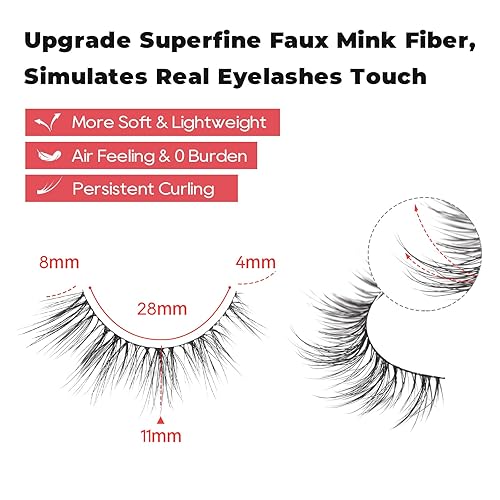 Miniatura 3 de Pestañas postizas naturales, pestañas postizas 3D, pestañas de visón 3D, pestañas de ojo de gato, pestañas de banda fina, pestañas suaves, pestañas