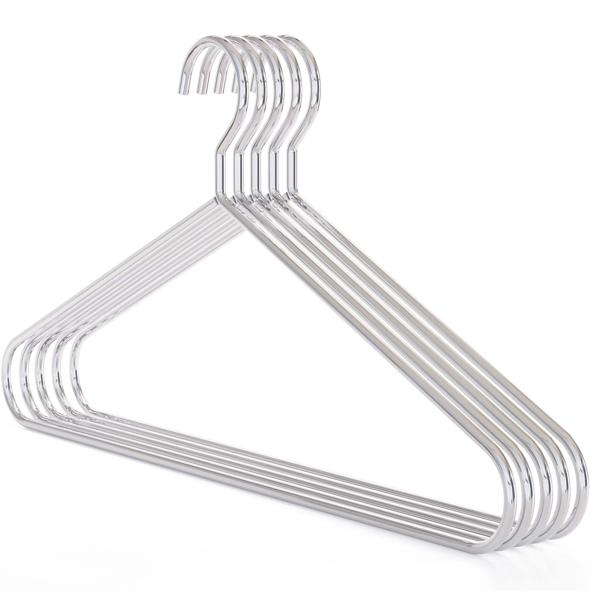 Hangerworld Lot de 10 cintres Robustes en métal chromé - 45 cm - Idéal pour Costumes, Vestes, Manteaux