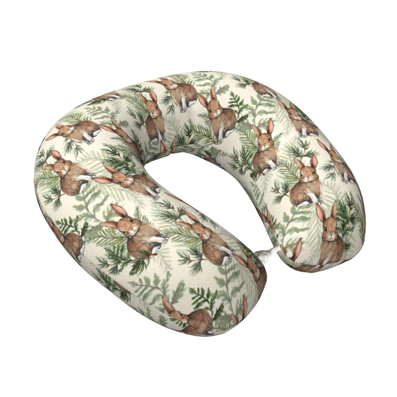LKYMOH Hare Behind Leaf, Travel Neck Pillow U-Shaped Memory Neck Support Soft Comfortable With Washable Cover For Airplane Car Traveling and Office