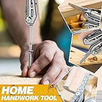 Vista 5 de BIBURY Multitools BI2043 - Alicates portátiles multiherramienta plegables con resorte con tijeras, abrelatas y destornillador, herramientas EDC