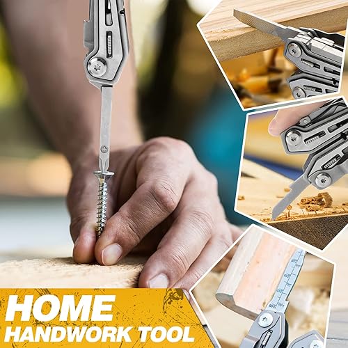 Miniatura 5 de BIBURY Multitools BI2043 - Alicates portátiles multiherramienta plegables con resorte con tijeras, abrelatas y destornillador, herramientas EDC de