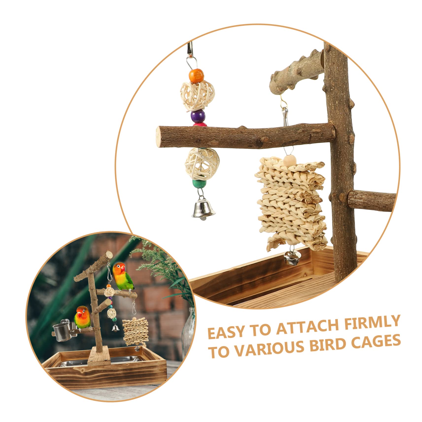 Yardwe de Entrenamiento de Madera Resistente para Loros Juguete Interactivo para Periquitos Soporte para Pájaros Jaula Entretenimiento para Cacatúas Casa