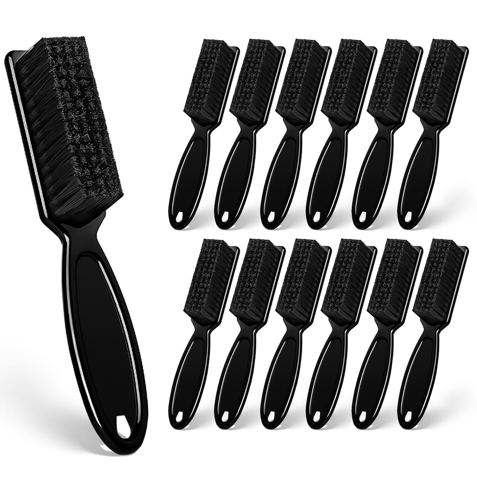 Barber Clipper Cleaner Brush 12 Pcs, Blade Trimmer Cleaning Brush Bulk Barbershop Accessories Cleaning Supplies Duster Nylon Hair Styling Brush Tool Salon Set for Men Women(Black)
