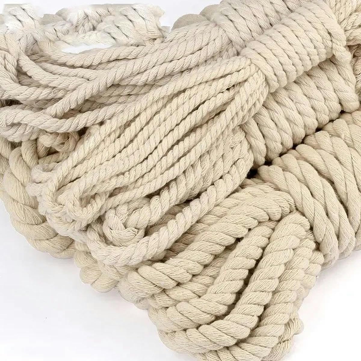 5M 5/6/7/8/10/12/15/18/20 mm Cordón de algodón Trenzado para Bolsa Decorativo Alta tenacidad 3 acciones Cuerdas Accesorios Textiles de Costura DIY-18 mm-5 Metros