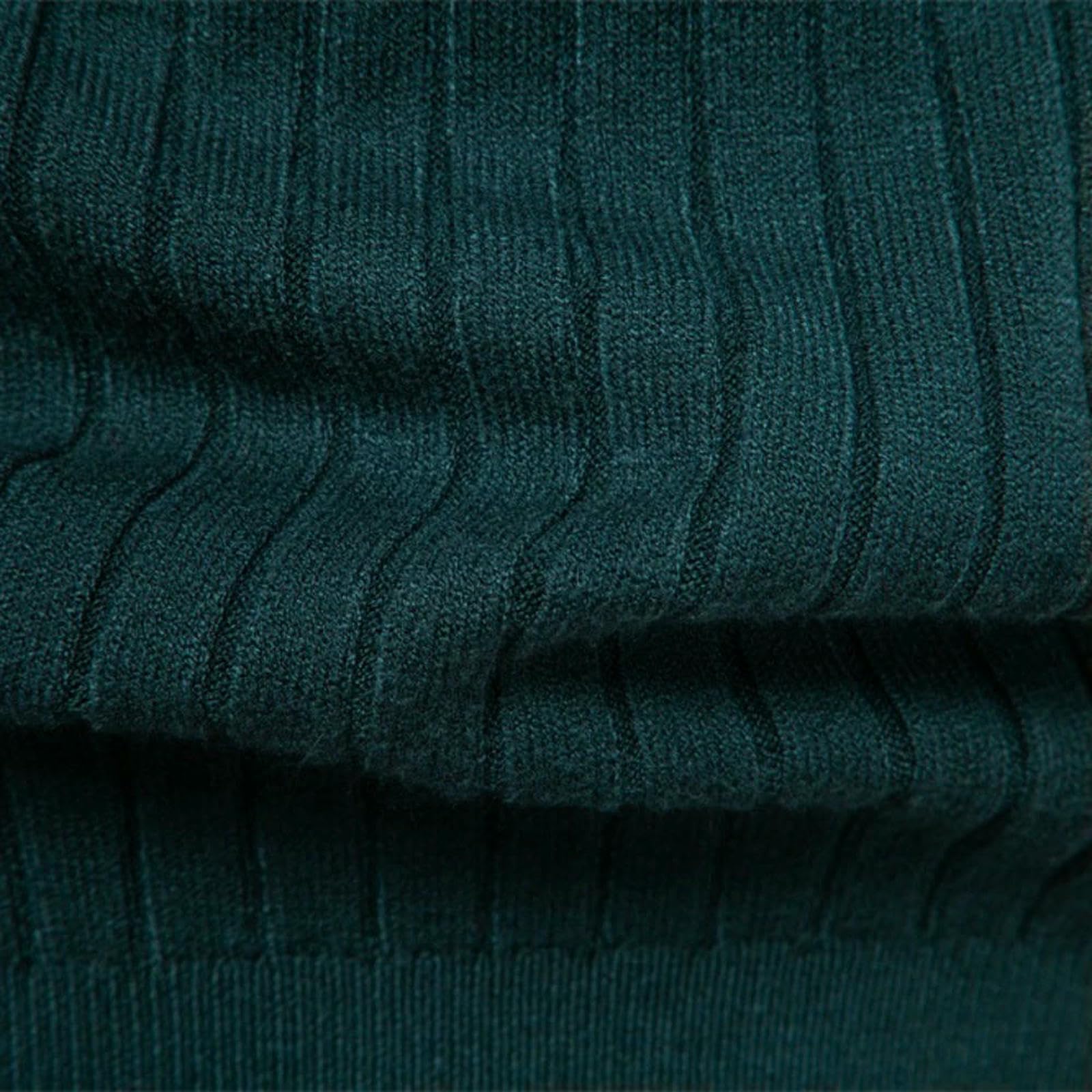 Maglione Uomo Maglione Dolcevita Casual Caldo Invernale da Uomo, A Righe, Tinta Unita-Verde-M-Grigio-XL
