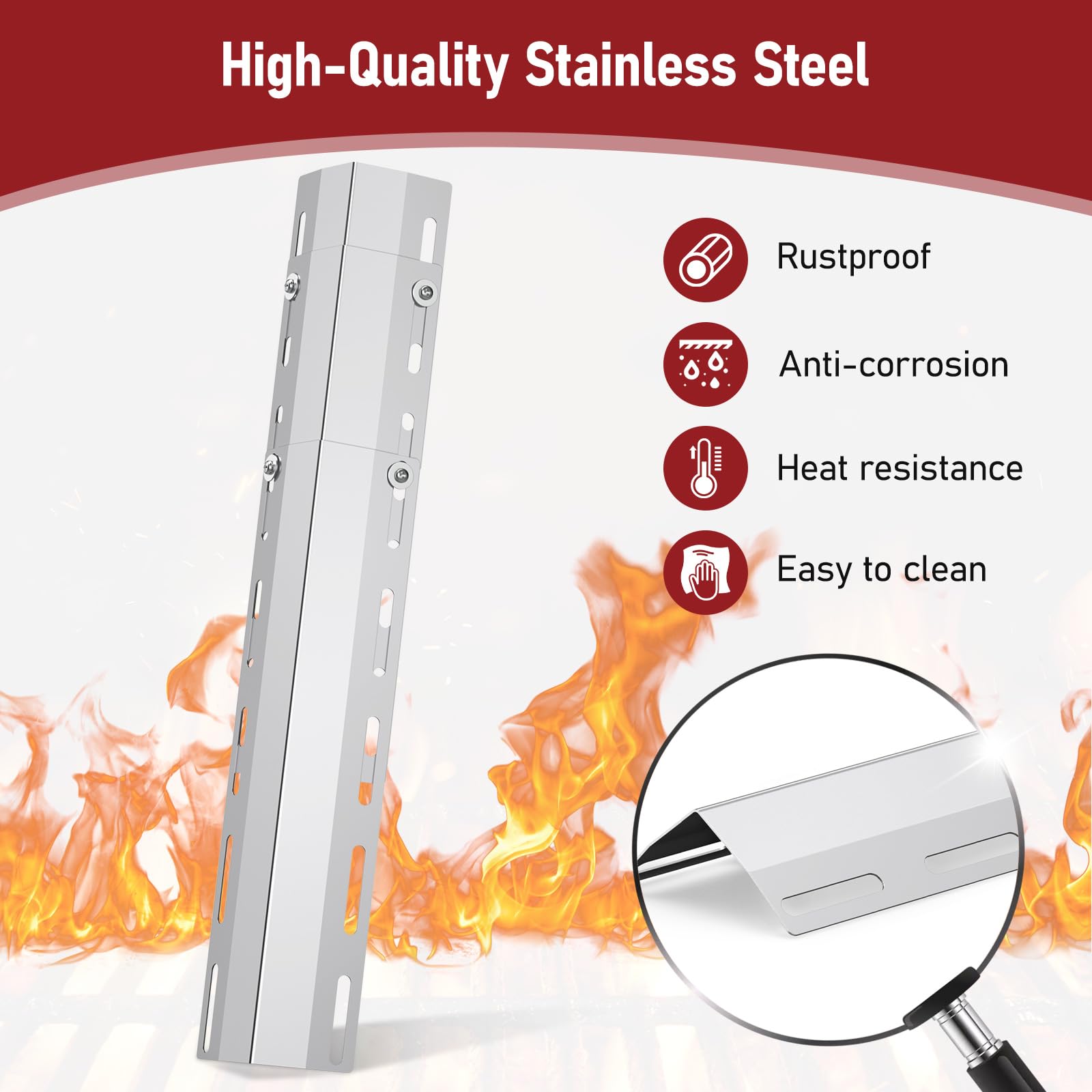 3 Barre Flavorizer Per Griglia A Gas | Acciaio Inox | Regolabili 30-72cm | Diffusori Di Calore Per Charbroil - Foto 11