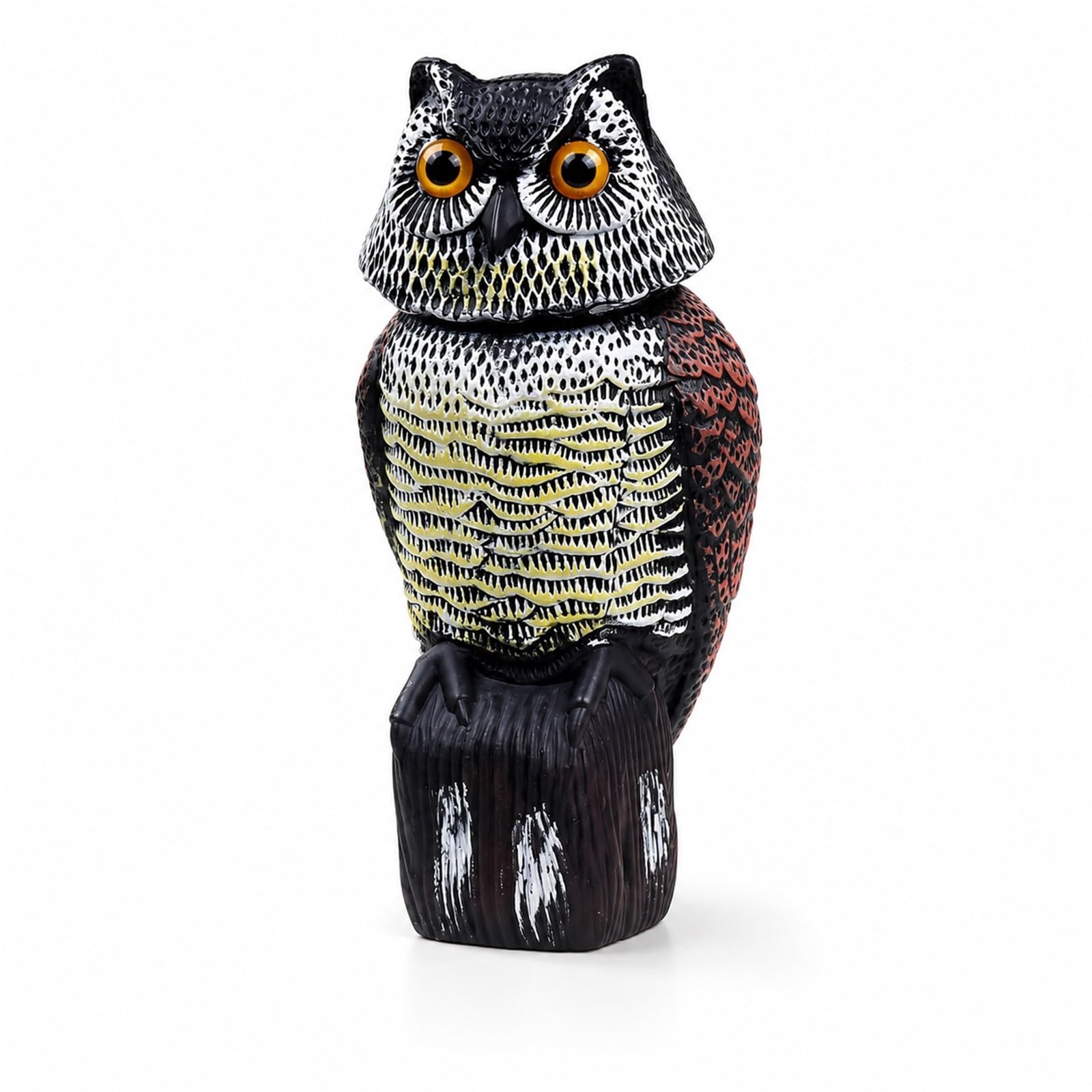 Owl Decoy Pigeon Deterrent for Gardens | Rotating Head Bird Scarer, Weather-Resistant Scarecrow for Garden, Patio Yard Décor