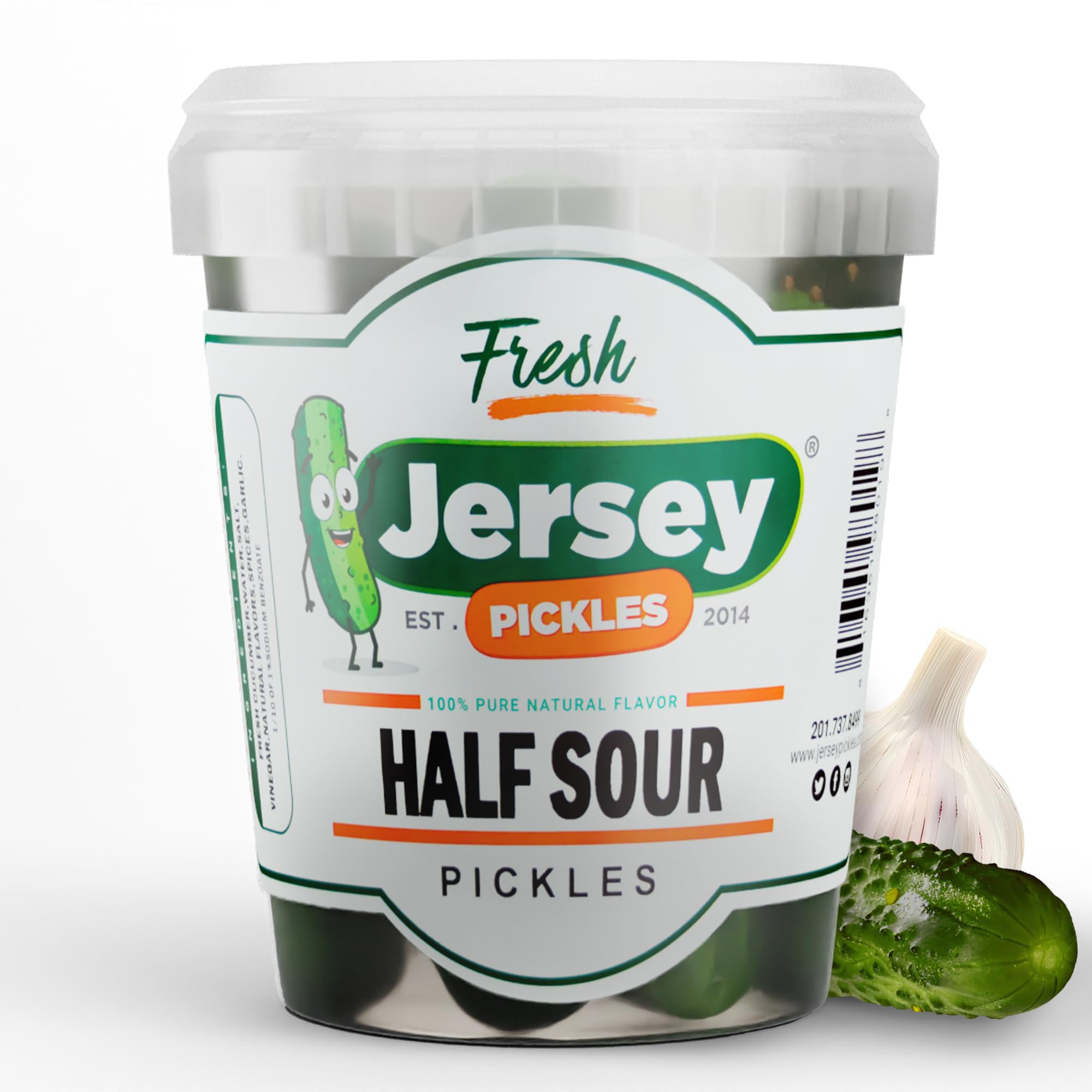 Jersey Pickles - Half Sour (Quart) - Fresh, Keto-Friendly, and Perfect for Snacks, Sandwiches, or Salads – The perfect Pickle Jars Cornichon for