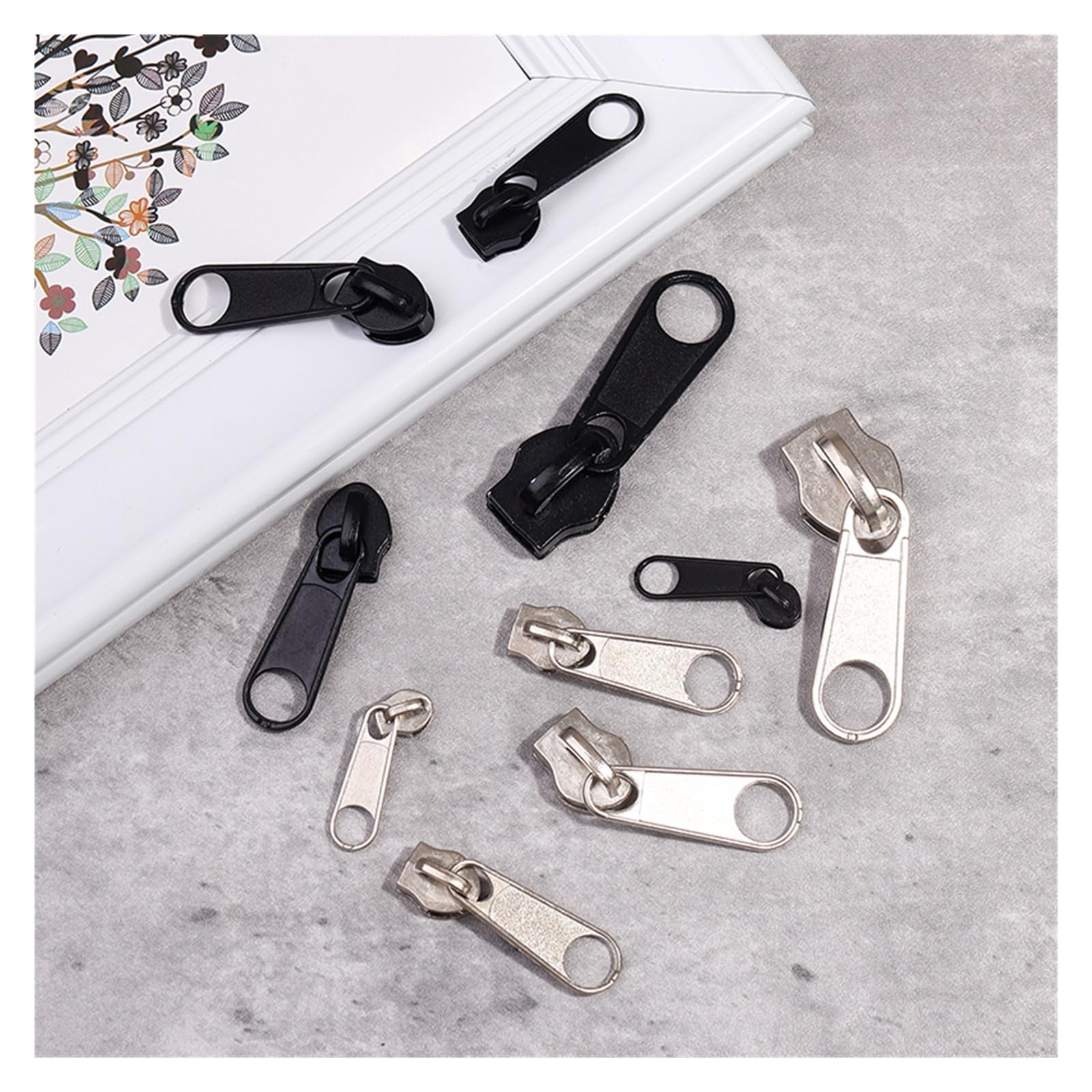 Tirones para deslizamientos de cremallera de metal 8 Uds. Cremalleras de Metal, cremalleras de nailon, chaqueta, bolso, monedero, bolsillos, reparación de cabezales de cremalleras, Kits de reparación,