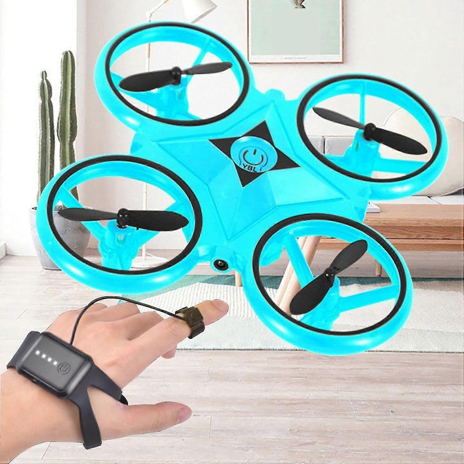 Drone con controllo gestuale, controllo gestuale a 360 giri Rc Quadcopter Aircraft sensore mano drone con orologio intelligente regalo controllato per bambini
