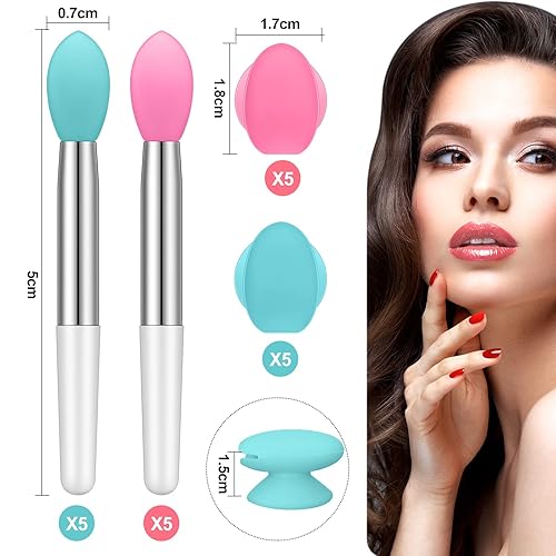 Miniatura 9 de 20 fundas de silicona para pinceles de labios y cepillos de labios para lápices labiales, brillo de labios, bálsamo labial y otros productos de