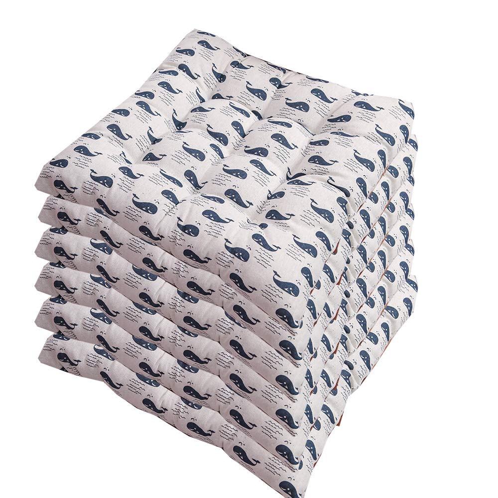 AGDLLYD Chair Cushions with Ties Set of 6,40x40x5cm(Side Length),Seat Pads Indoor/Outdoor Multicolored Modern Floral Tufted Seat Cushion for Dining Chairs and Garden Chairs,