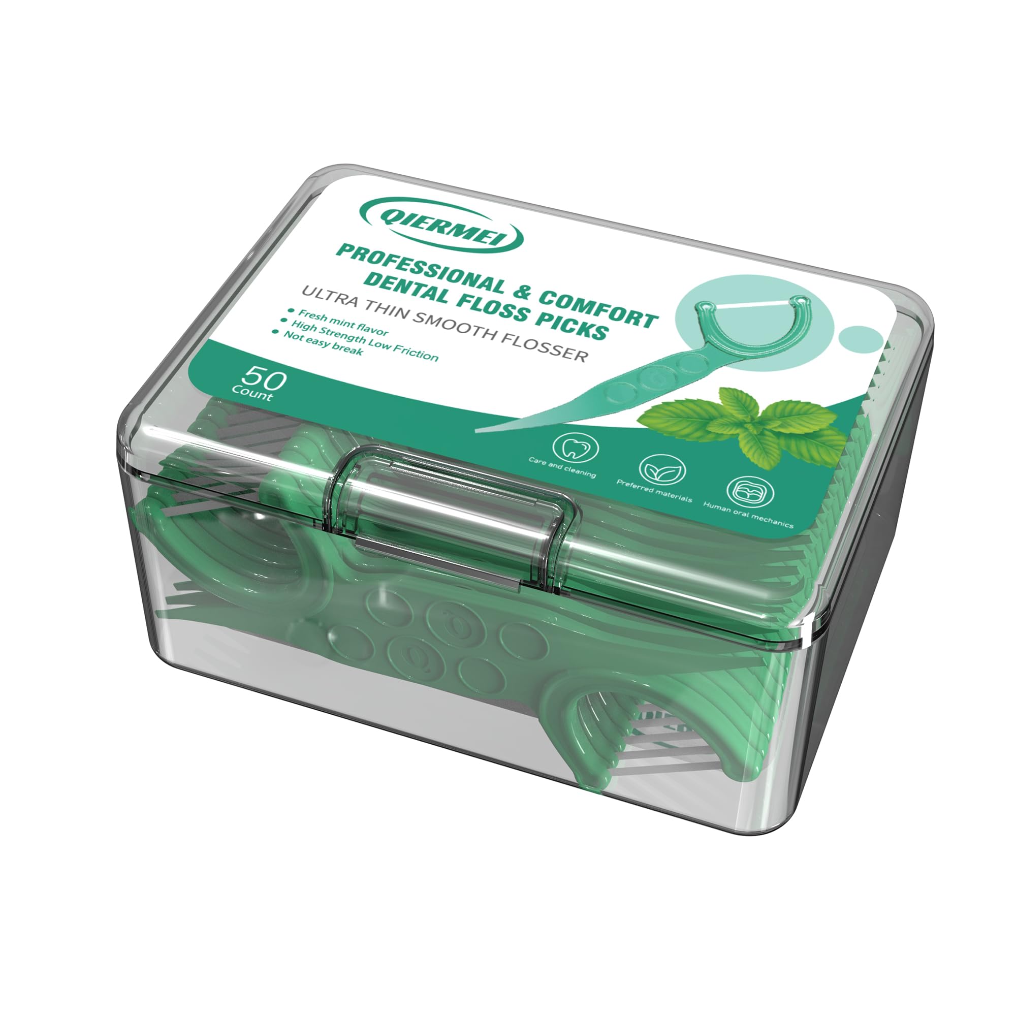 QIERMEI Professional Dental FlossPicks in Box Packing 50/150 /300 Counts (50)