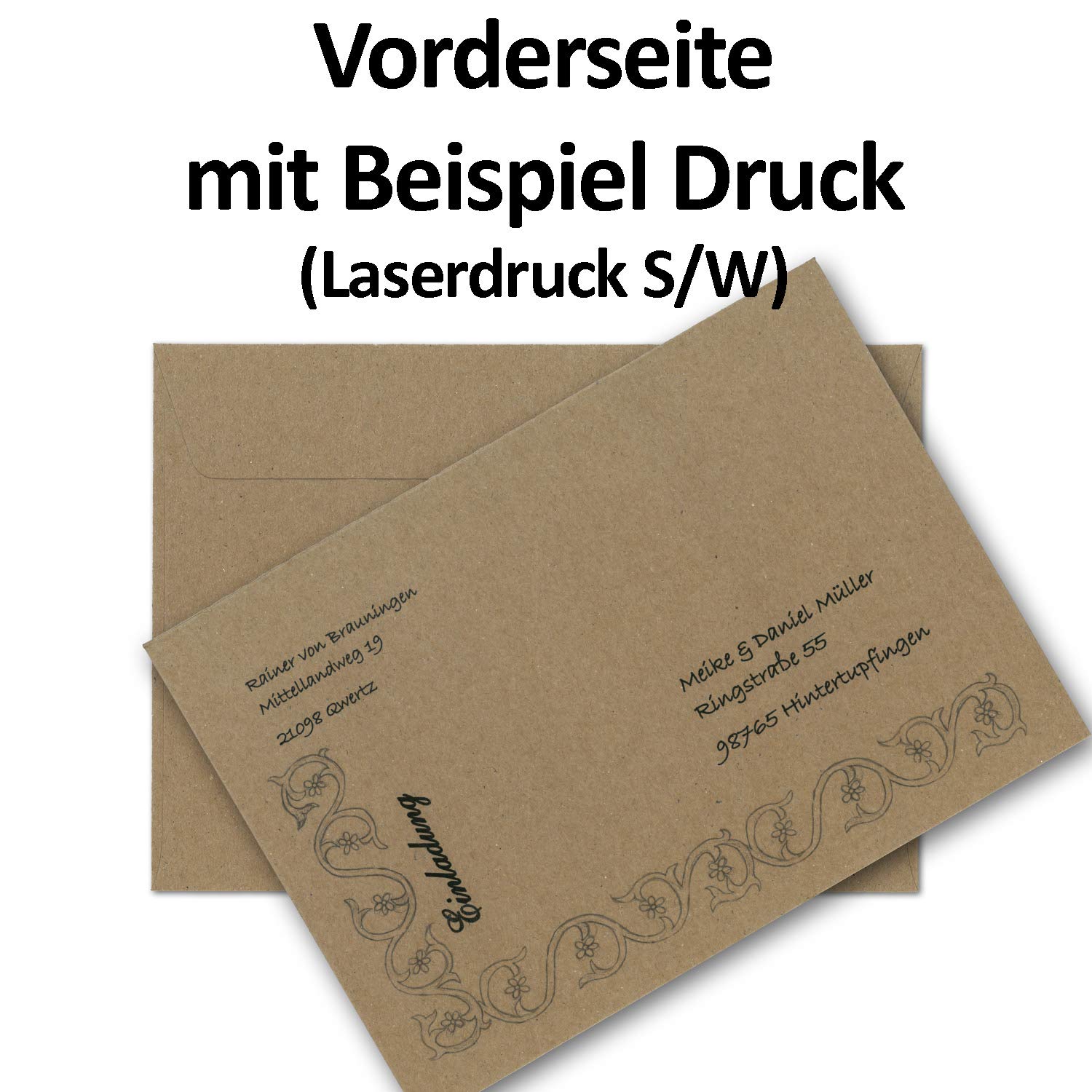 250x Vintage Brief-Umschläge DIN C5 Kraftpapier 140 gr - 229 x 162 mm - braun - innen grau - nachhaltiges Recyclingpapier - Haftklebung - UmWelt by GUSTAV NEUSER