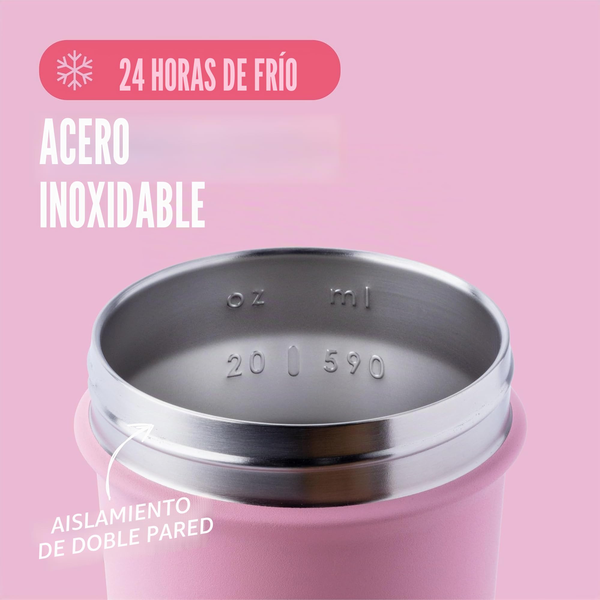 BlenderBottle Strada Sleek Shaker Cup - Botella de agua aislada de acero inoxidable con batidor de alambre, 710 ml, flamenco degradado