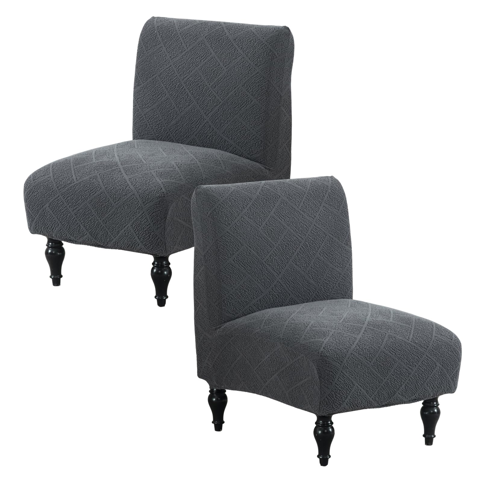 Armless Accent Chair Cover Slipcover for Living Room,Dark Grey
