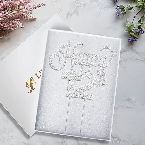 Miniatura 481 de LINGTEER Decoración de pastel de diamantes de imitación dorados para cumpleaños número 15 – Cheers to 15th Birthday Quince años de edad, decoración