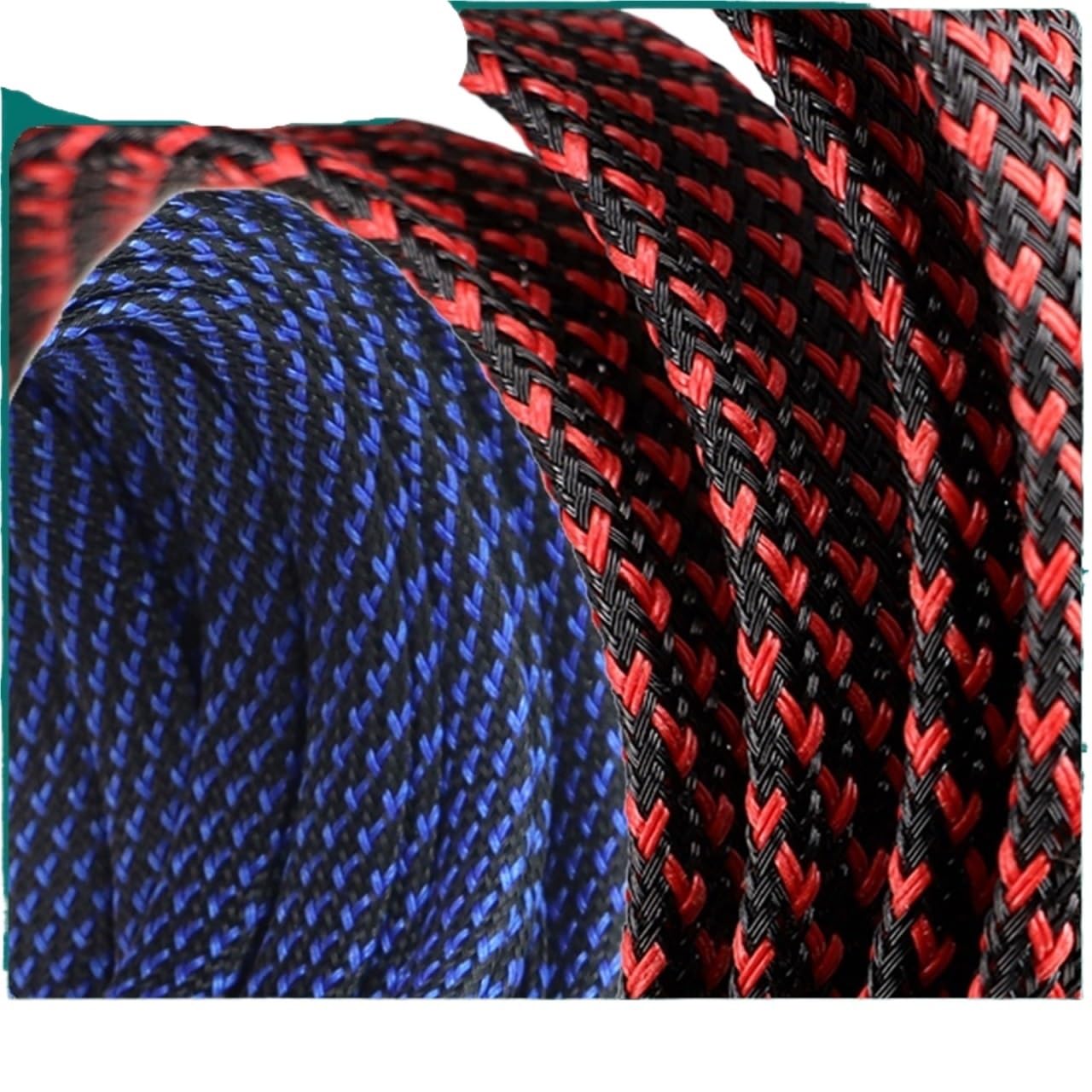 Guaina Cavi Guaina for cavi isolata in PET da 2 mm ~ 50 for cavo espandibile stretta in nylon rosso ignifugo Tubo guaina a rete intrecciata in(Black Red,25mm,15 Meters)