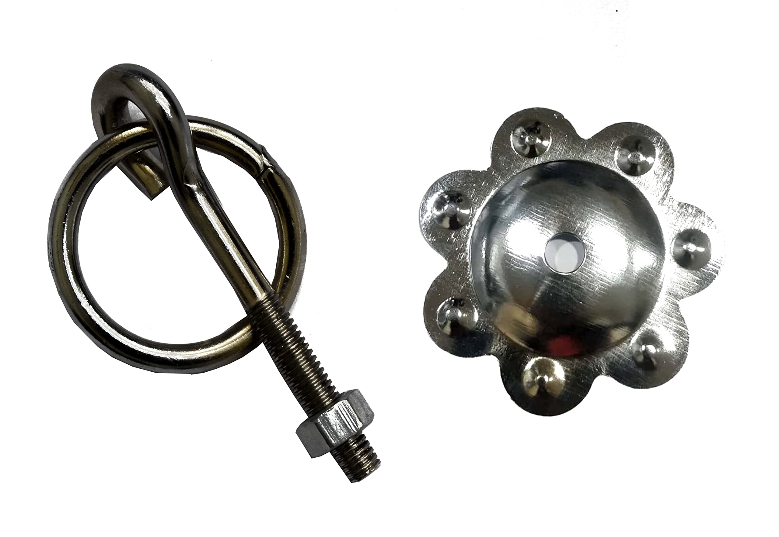 MARSHLAND Metal Jhula Swing Bottom Kada Hooks Silver Hanging Accessories Swing Accessory Kada 2 pecs-image-45