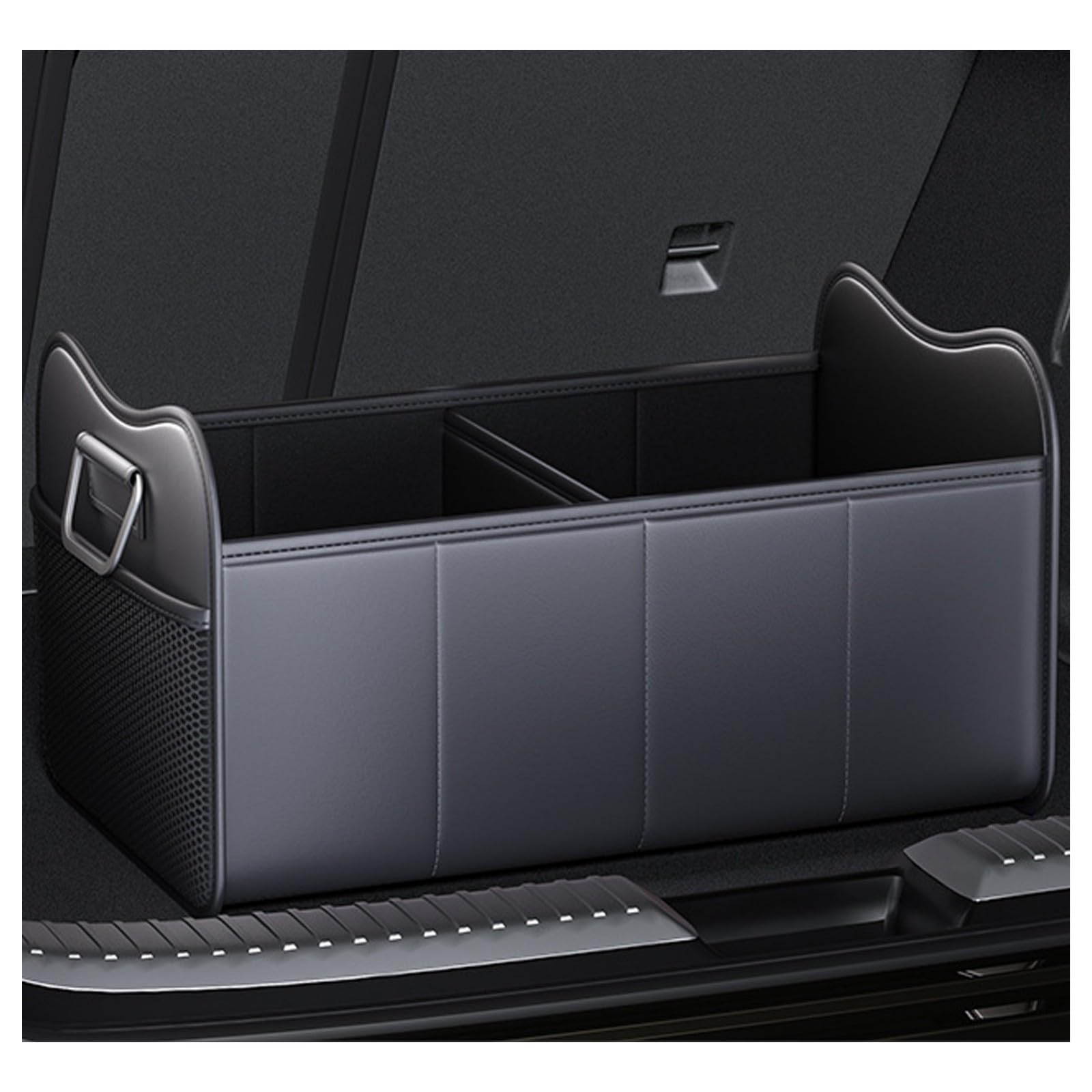 Car Boot Organiser for Toyota Landcruiser,Leather Exterior, Easy to Clean, Foldable, Portable Storage, Compartmentalized Design, Better Organization