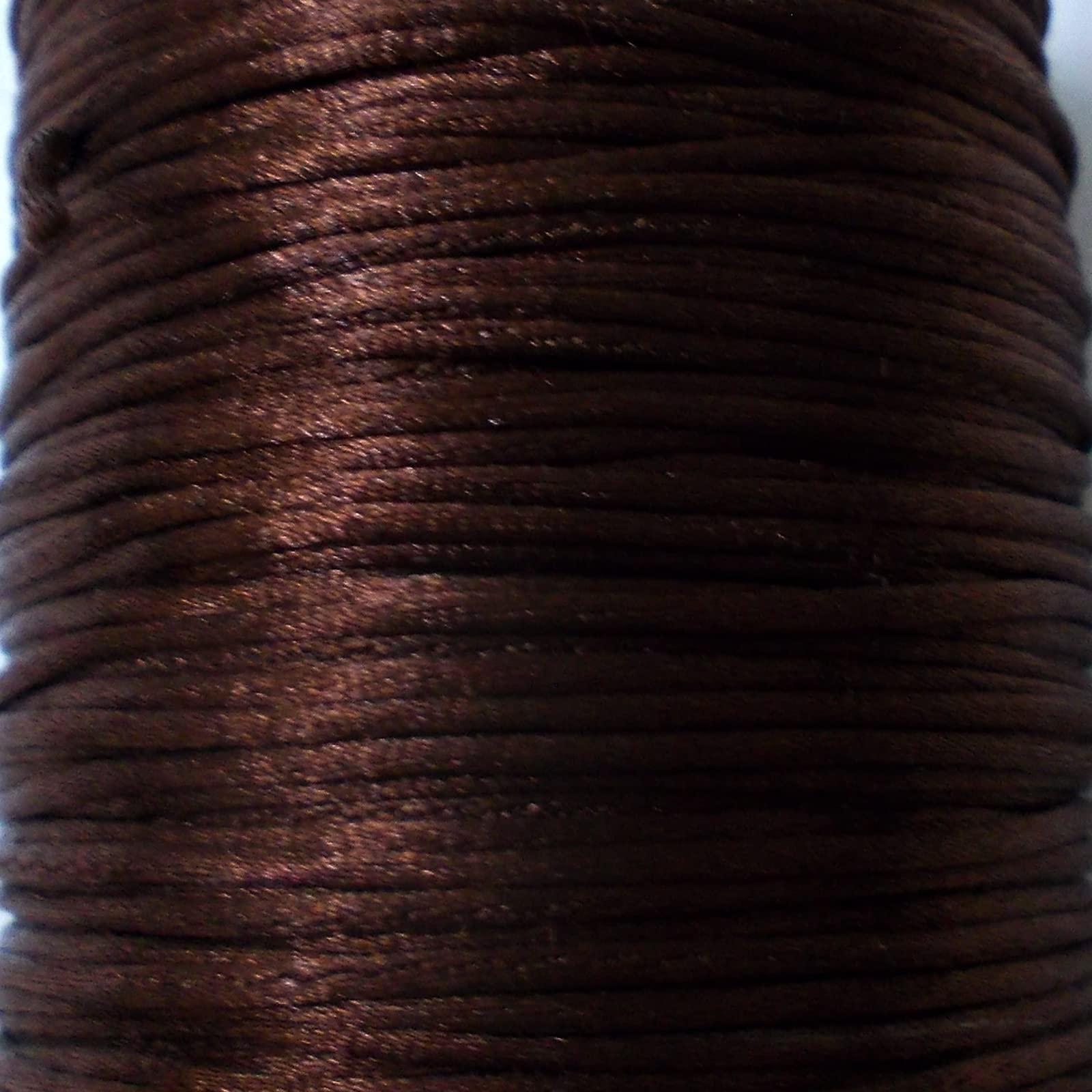 Satin Cord Woven 1mm, 50 meters Jewellery Making Craft Bracelet Necklace Sewing (Brown)