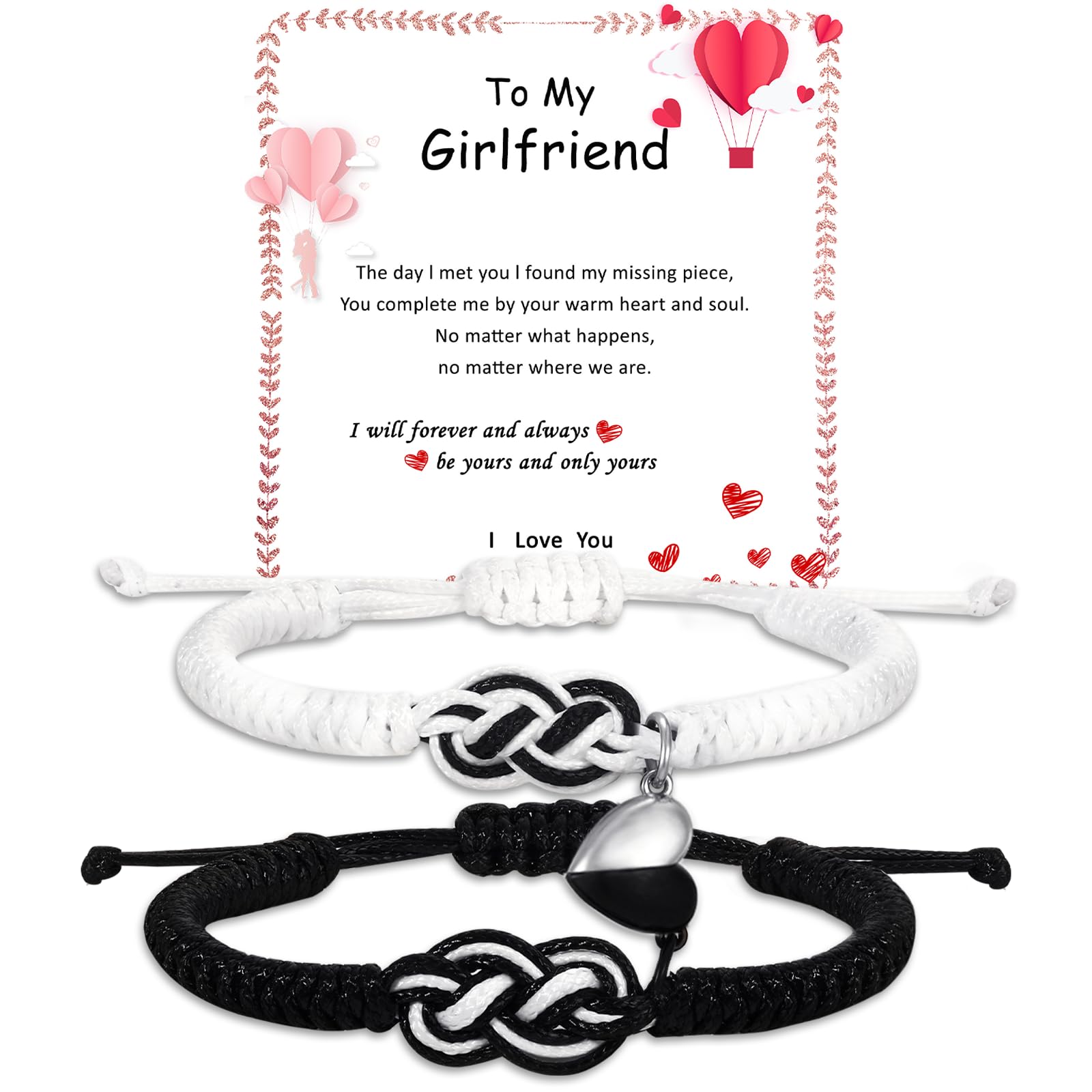 Valentin Geschenk Frau - Pärchen Armbänder Matching Armbänder Adjustable Rope Armbänder für Paare Weihnachten Jahrestag Valentinstag Geschenke für ihn HerBoyfriend Freundin Liebhaber Ehemann Ehefrau