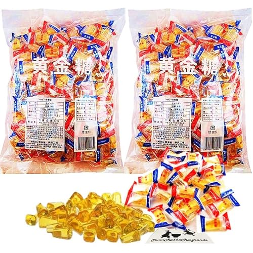無添加 !! 黄金糖 1kg ピロー黄金糖 2 袋 (約 400粒) 無添加 !! 飴 業務用 個包装 詰め合わせ まとめ買い 7RabbitRiograndeオリジナルステッカー付 【商標登録番号 第6667215】