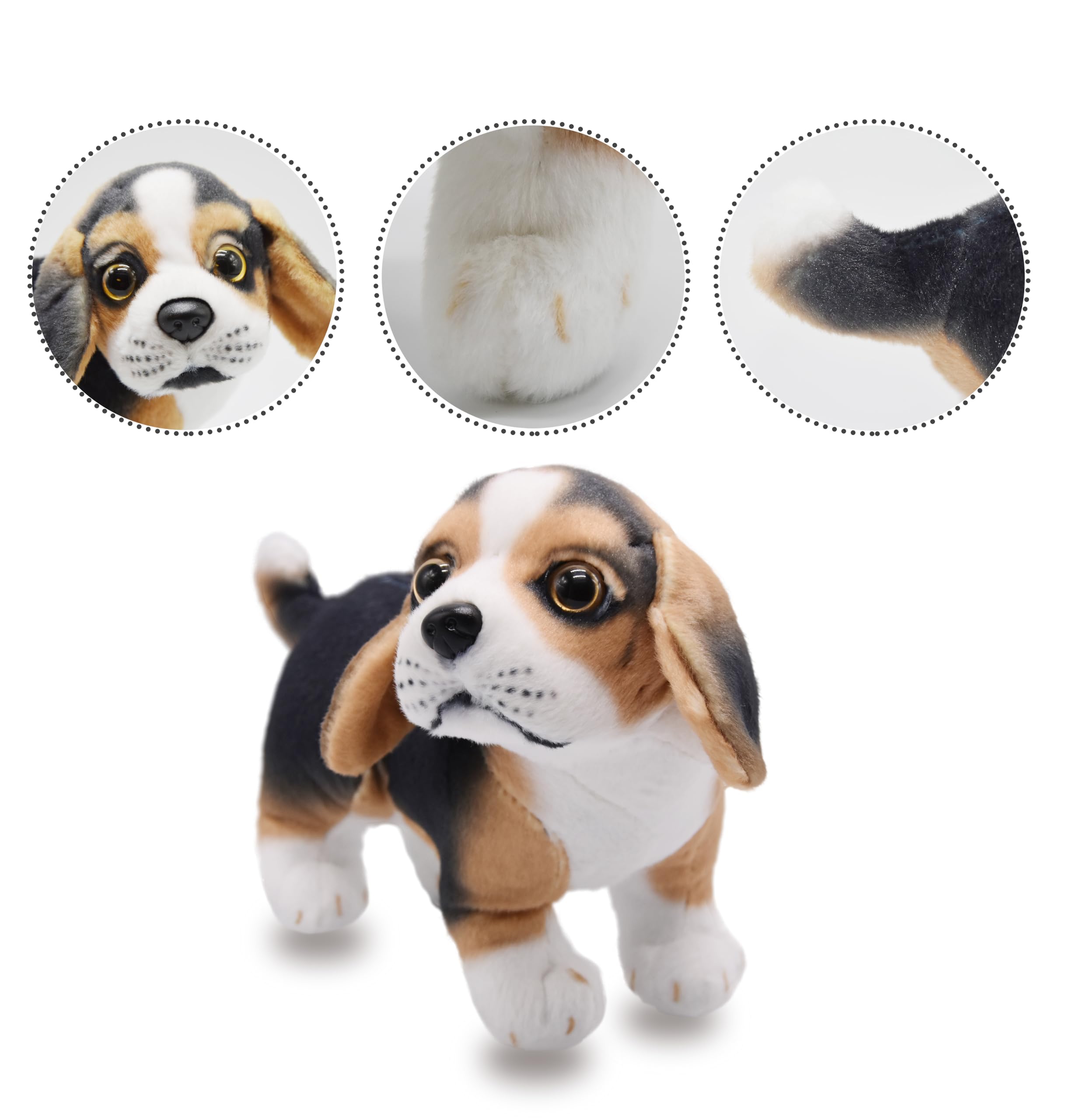 Amazon.co.jp: YONLIT 本物そっくりのビーグル ぬいぐるみ 動物