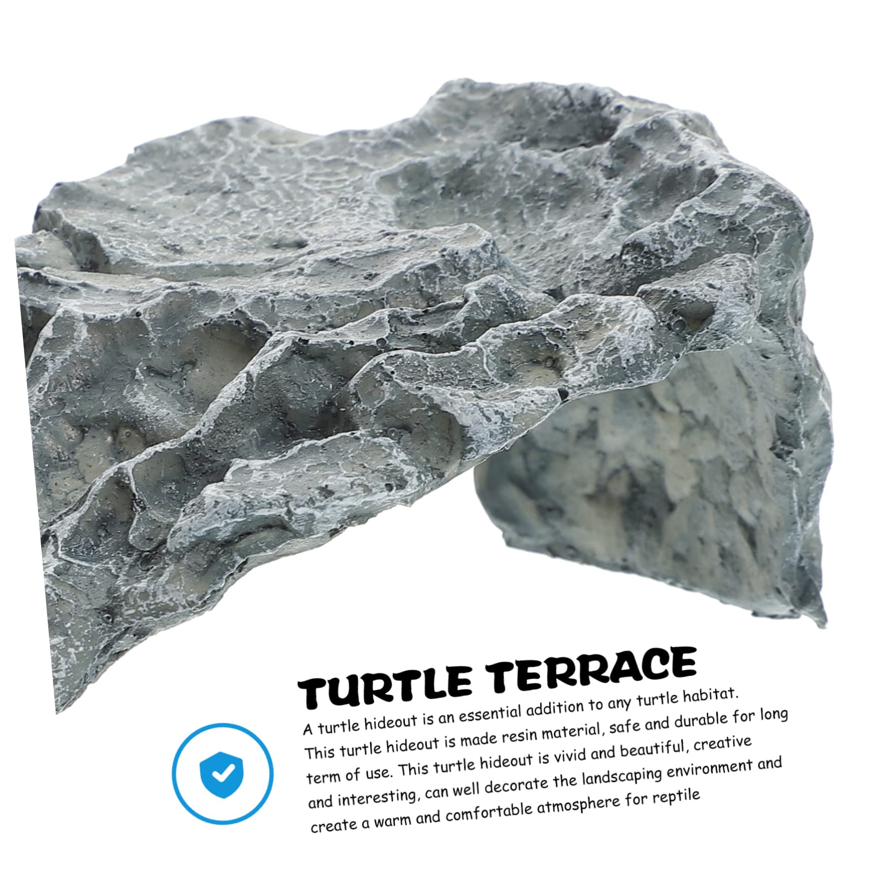 Toyvian Piattaforma di Basking in Resina per Tartarughe Acquatiche, Nascondiglio Naturale per Tartarughe di Terra, Riparo con Aspetto Pietra