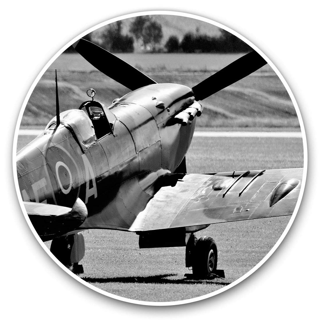 Destination Vinyl Ltd Vintage Spitfire Plane Aviation 12729 Vinyl Stickers (Set Of 2) 7.5Cm - Vintage Spitfire Plane Aviation #12729