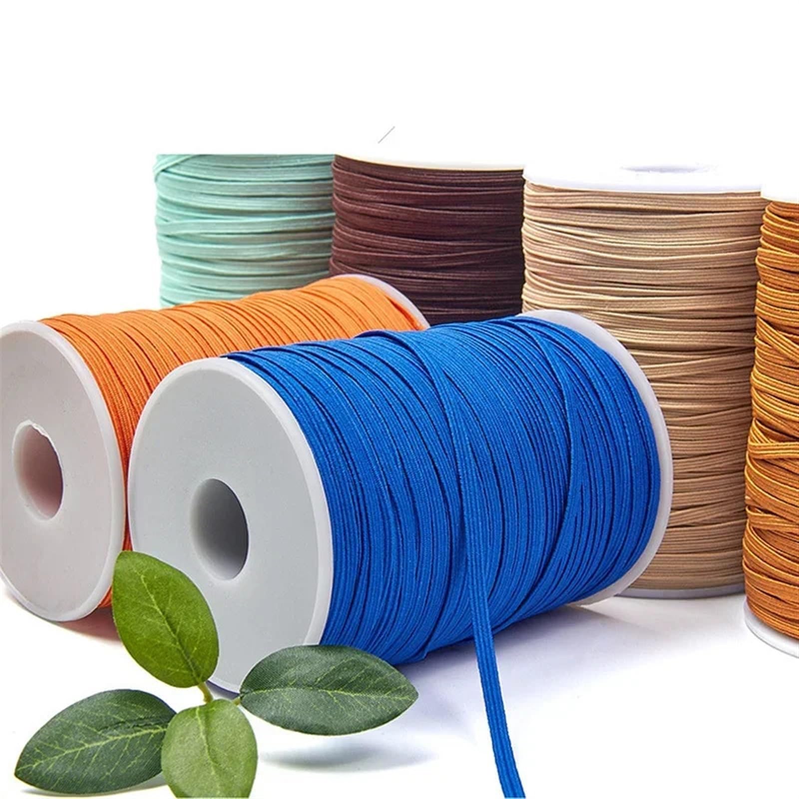 Płaska opaska elastyczna, 3mm 6mm kolorowa gumka do szycia elastyczna wstążka elastyczna opaska ze spandeksu wykończenia tkaniny do szycia DIY dodatki krawieckie elastyczne do szycia(Dark Blue,6mm 100