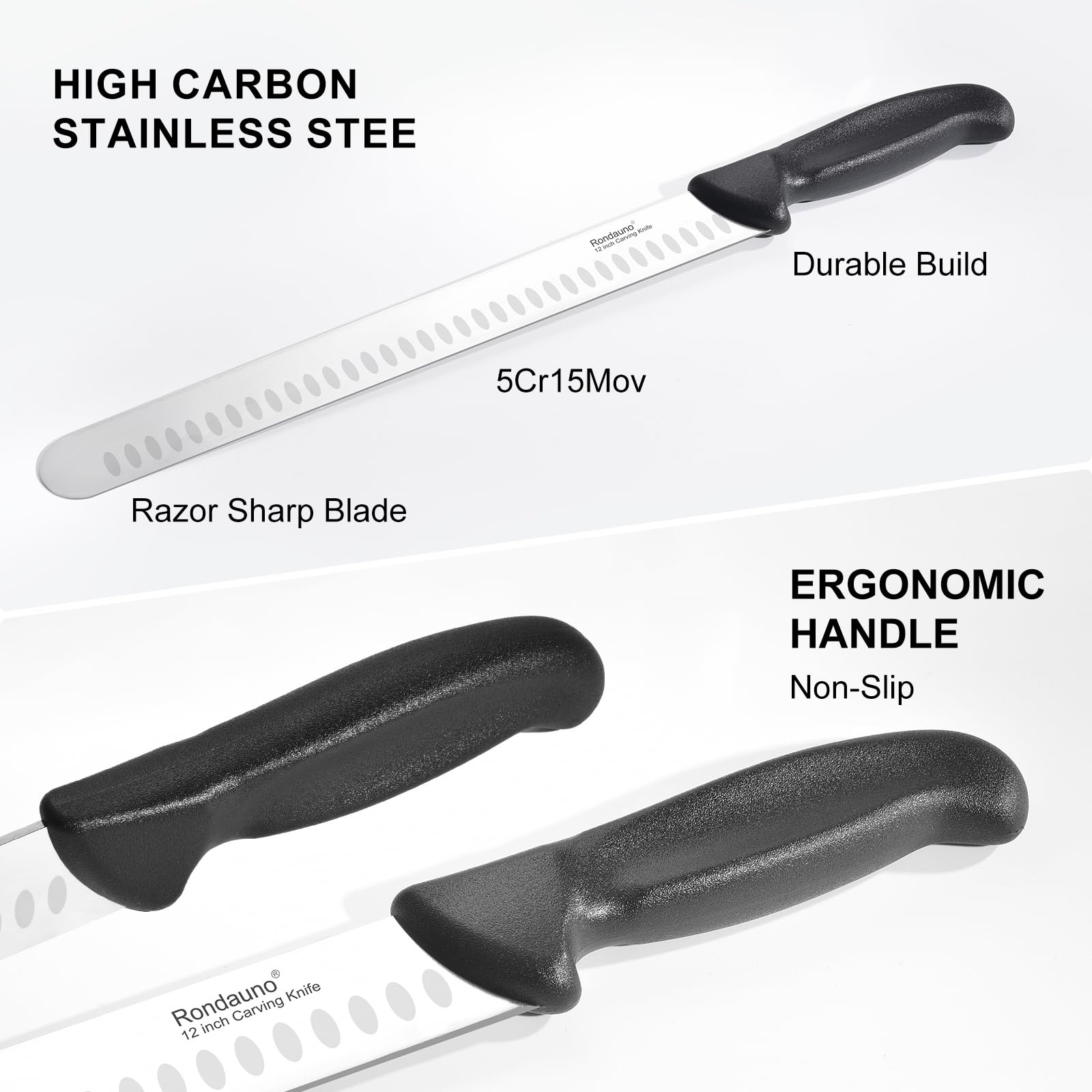 Rondauno Brisket Knife, Carving Knife for Meat Cutting Slicing Knives — Amazon image 3