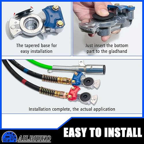 Miniatura 5 de 50 sellos de mano Glad de goma, juntas redondas negras Gladhand para semirremolques, remolques, manguera de aire de freno, número de pieza 10028