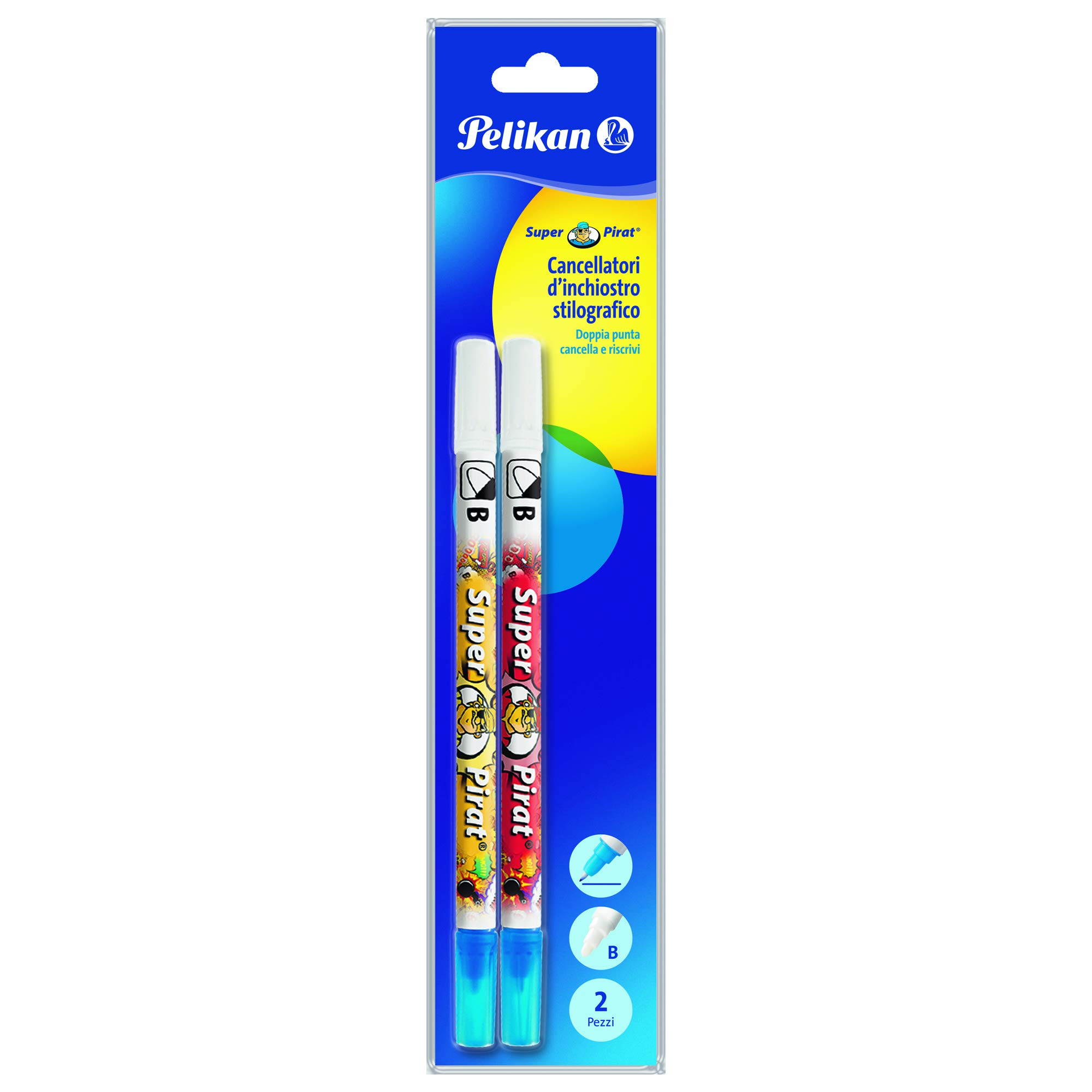 CANCELLATORE D'INCHIOSTRO STILOGRAFICO SUPER PIRAT PUNTA B larga 2x