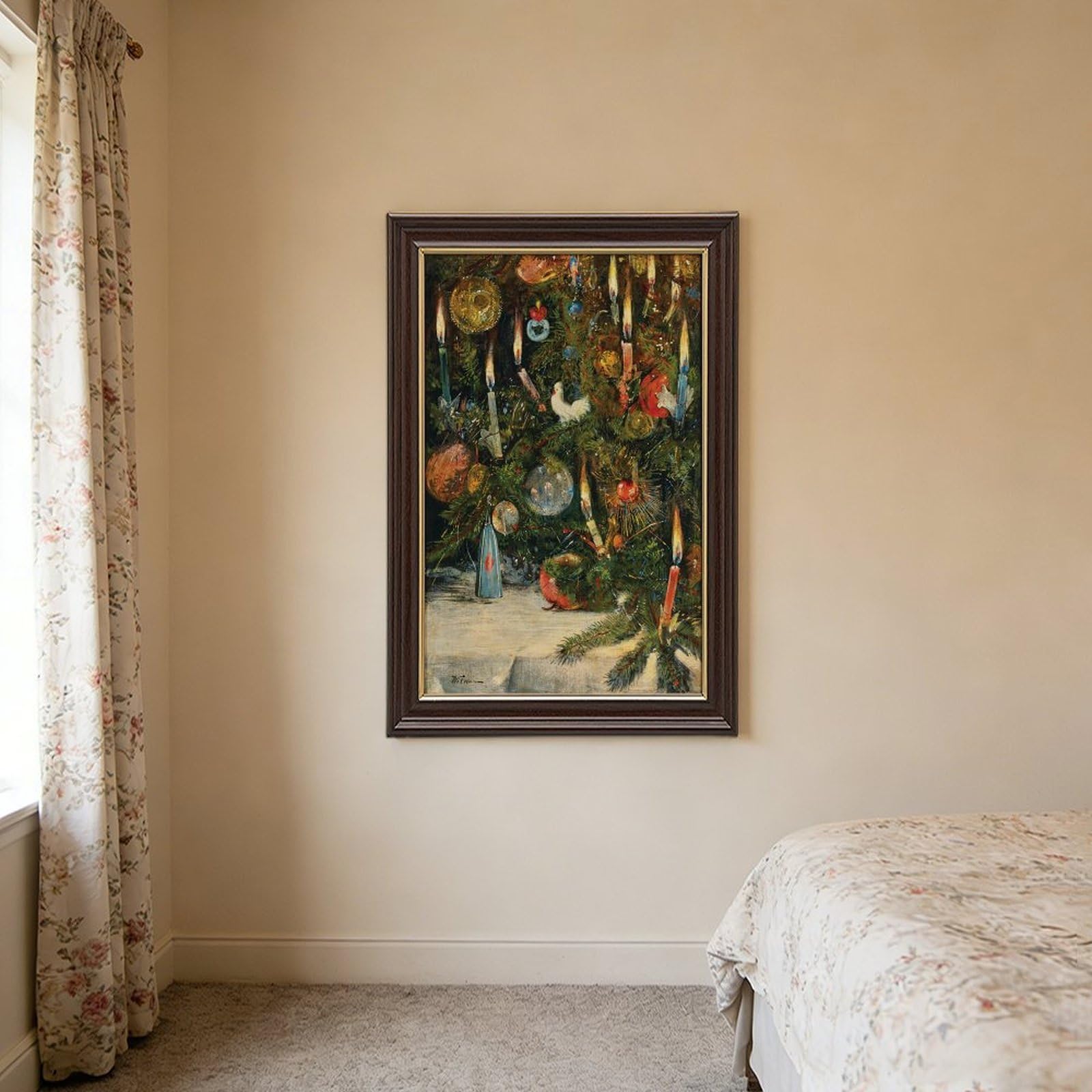 WCYB Impression sur toile de Noël avec lumières par Rudolf Bernhard Willmann - Décoration murale - Cadre à suspendre - 61 x 91,4 cm