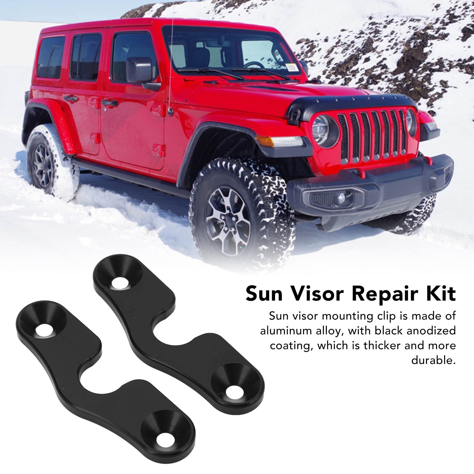 Kit Riparazione Visiera Parasole Jeep In Alluminio - Compatibile Con Wrangler JK/JL (2018-2023) E Gladiator JT - Cacciavite Incluso
