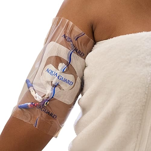 TIDI AquaGuard - Hoja de protección de ducha de 7 x 7 pulgadas, barrera de humedad autoadhesiva, fabricada sin látex, cubierta de heridas para