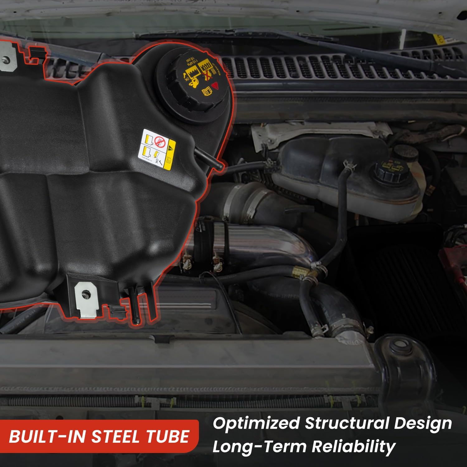 603-217 Engine Coolant Reservoir Tank Compatible with 2003-2007 Ford F250 F350 F450 F550 Super Duty | Excursion Expansion Tank with Cap Replaces 3C3Z8A080AE 6C3Z8A080B