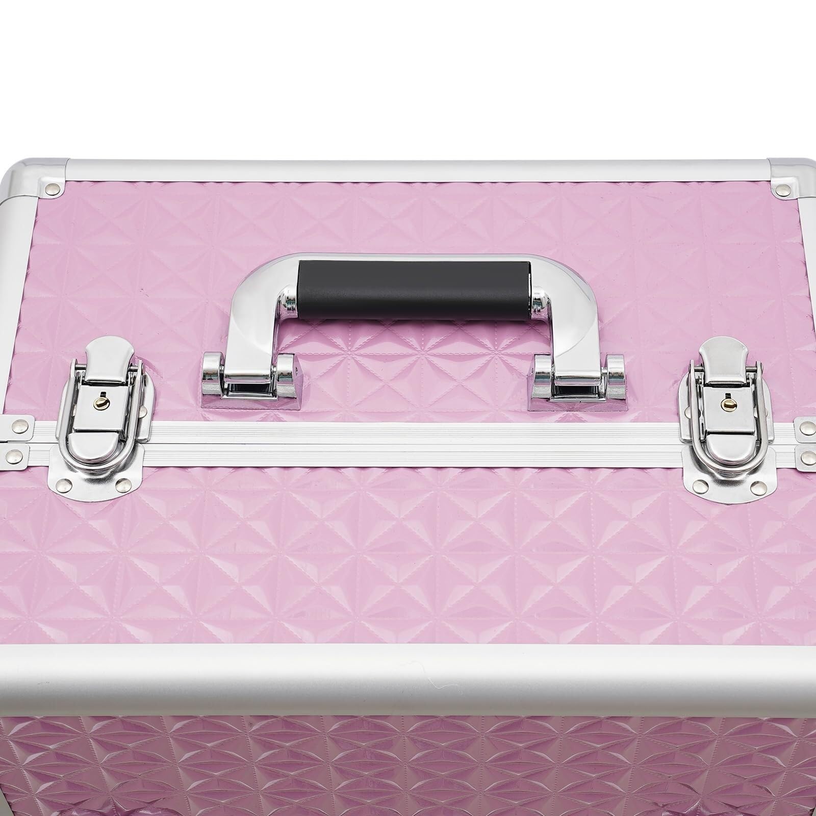 Uroda Profesjonalny Wózek Do Makijażu, Aluminiowy, Kosmetyczny, Z Szufladami, 4-kołowy, Fryzjerski, Walizka Wózek(Pink)