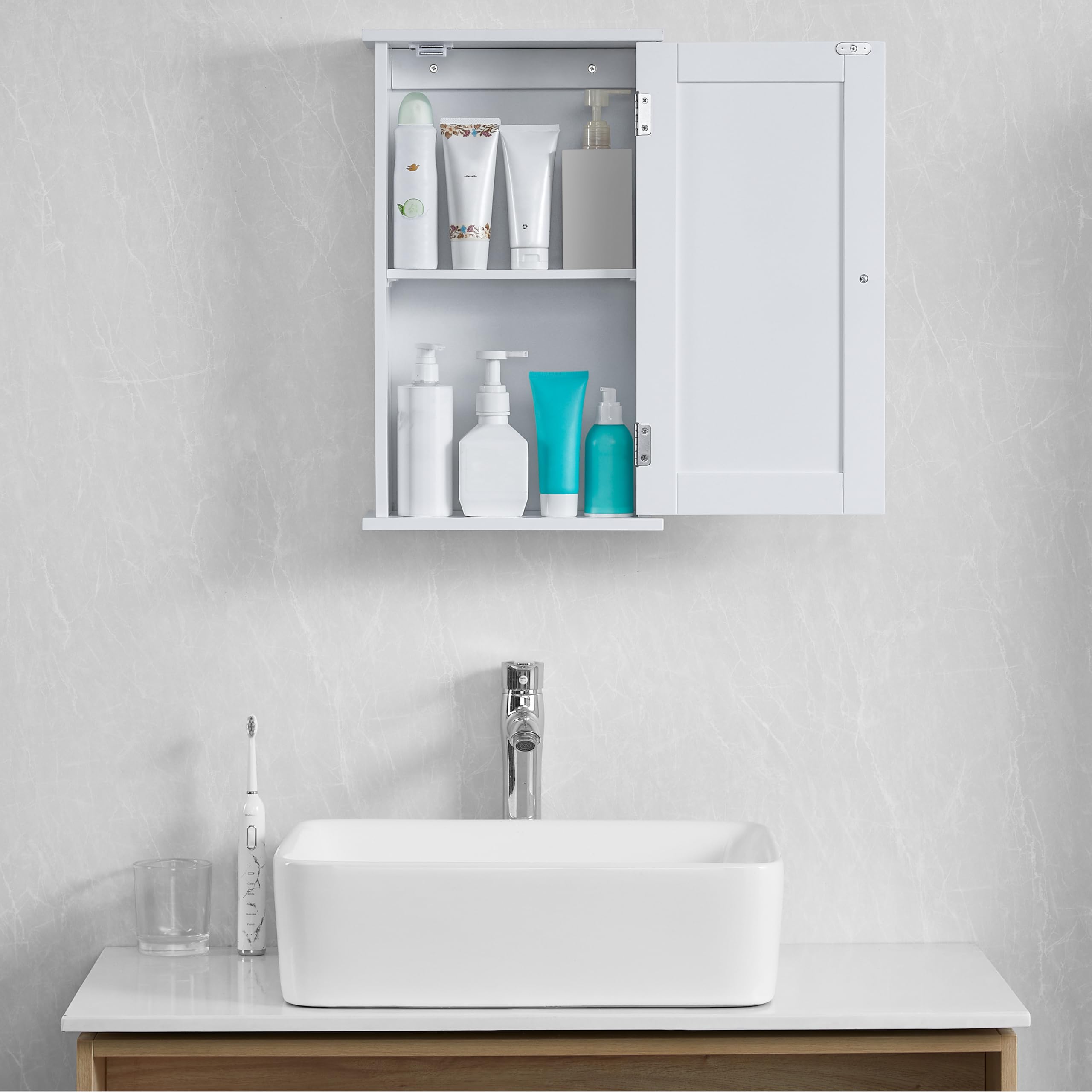 Bath Vida Priano Meuble mural avec porte, salle de bains, Blanc