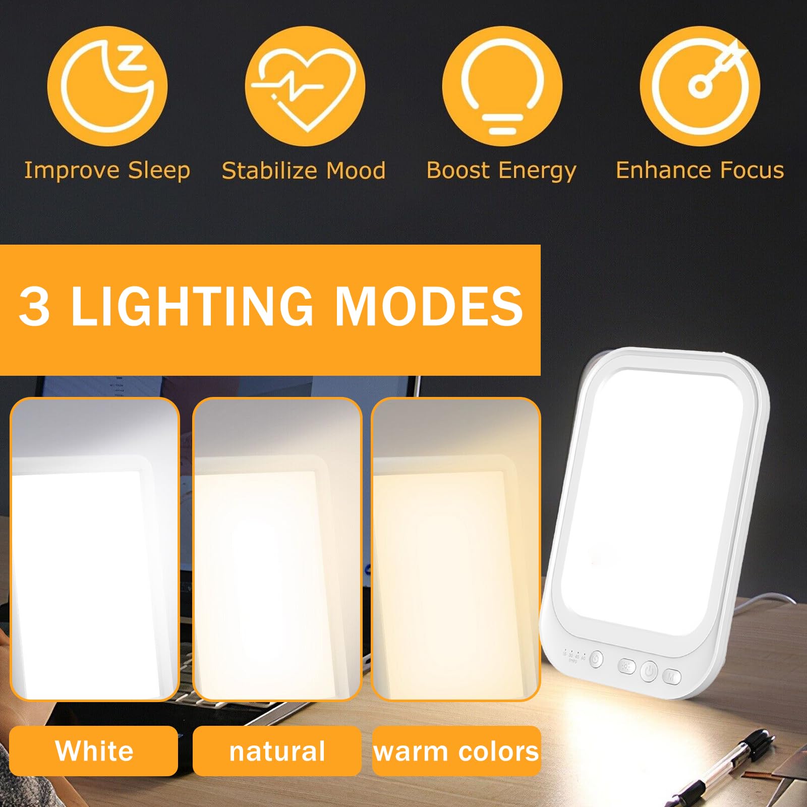 Daglichtlamp met Timer & Dimfunctie - 10.000 lux – De Gadgetwinkel Daglichtlamp met Timer & Dimfunctie - 10.000 lux – De Gadgetwinkel