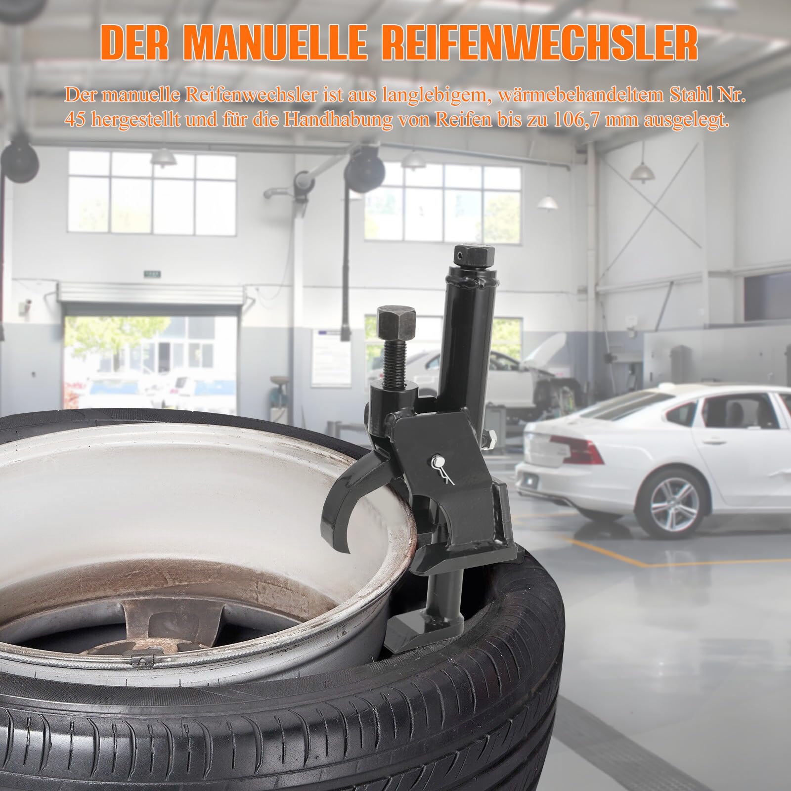 Manueller Reifenwulstbrecher Reifenmontiergerät | 96,5–106,7 cm Reifenmontage Werkzeug Montiereisen Reifenheber, für Auto, ATV, Traktor, LKW Raddemontage Reparatur