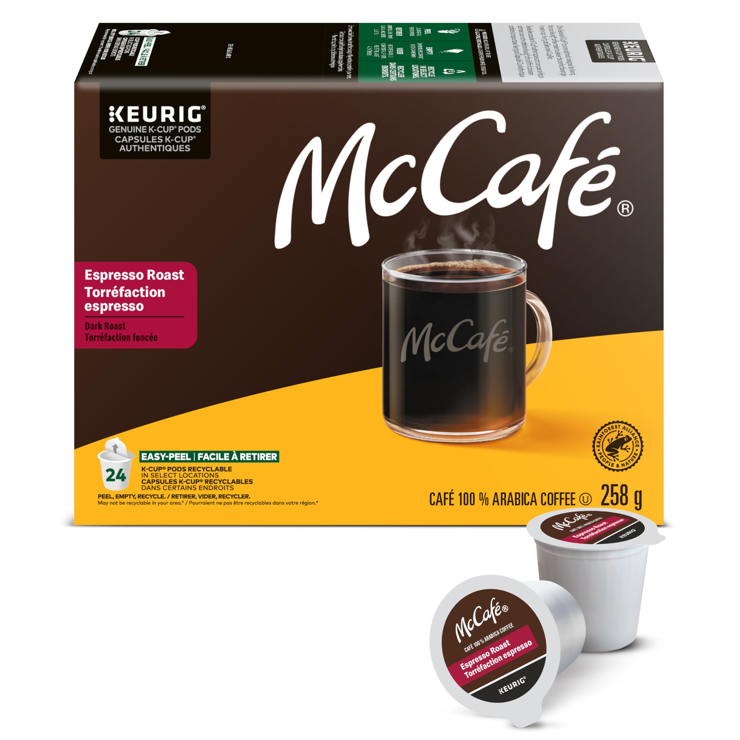 McCafé Premium Espresso Dark Roast, K-Cup Coffee Pods, 24 Count