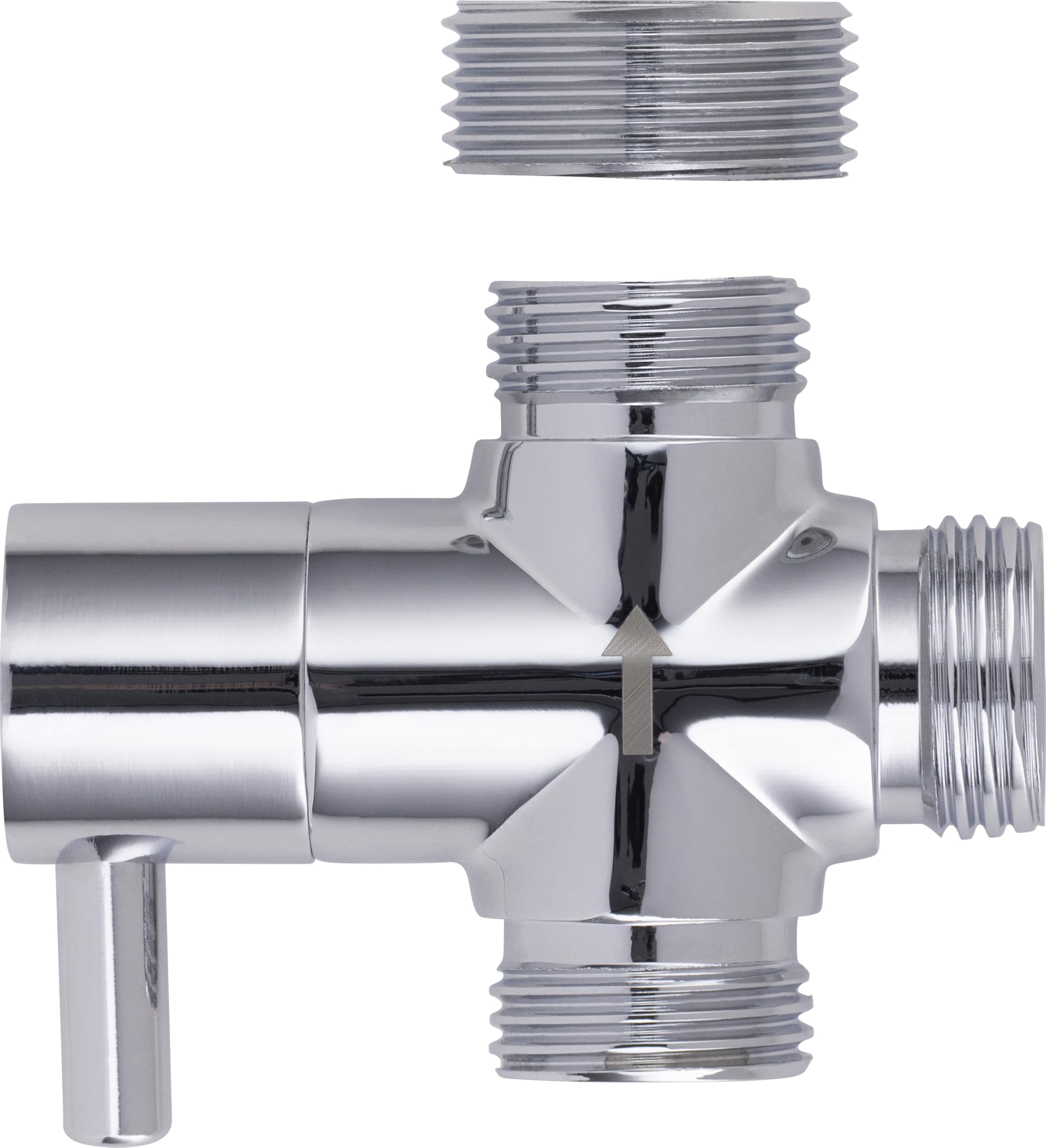 Inversor de ducha 3 vías 1/2" + adaptador 3/4" | Cromado con mando selector | Ideal para grifos o columnas | Resistente y fácil de instalar | EUROSANIT