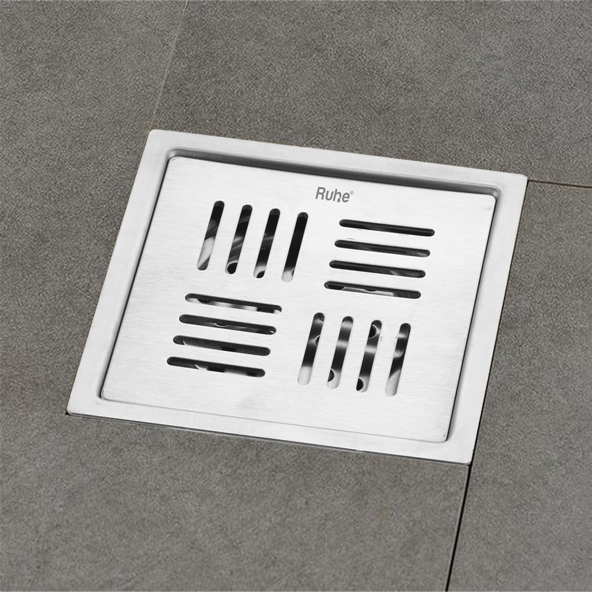 Ruhe® Pluto Square Floor Drainer with Collar | Premium Stainless Steel Square Floor Drain/Jali for Bathroom and Kitchen Floors, Waste Water Drain Jali | Gloss Finish | 6 x 6 inches | Pack of 1 (B0BRB3NJ7N) Amazon Price History, Amazon Price Tracker