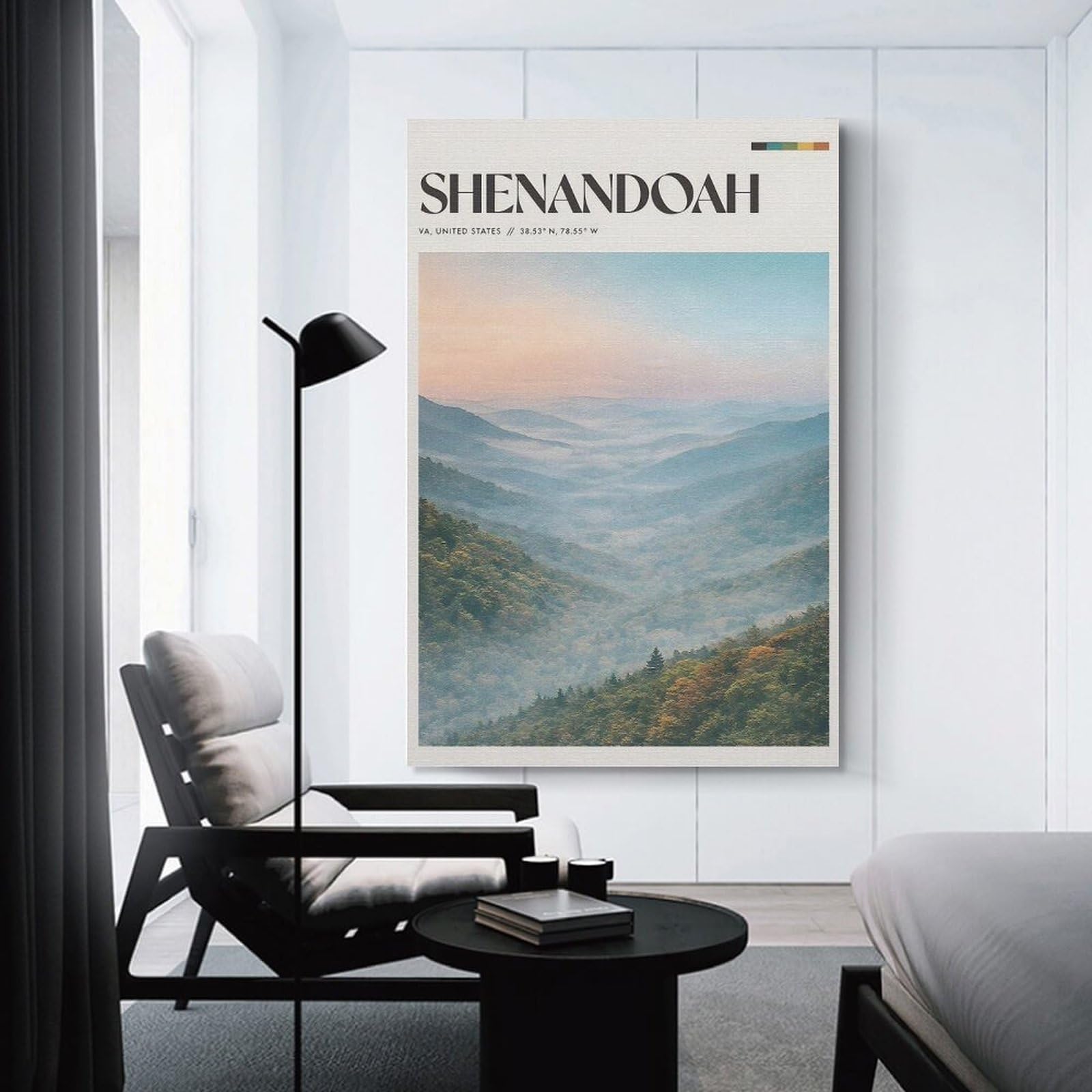 Junmoney Shenandoah Valley Fog Home Decor Wall Art 20x30inch(50x75cm), for Restful Interiors, Bedrooms Or Small Rooms, Decorative Wall Art for Cosy Rooms