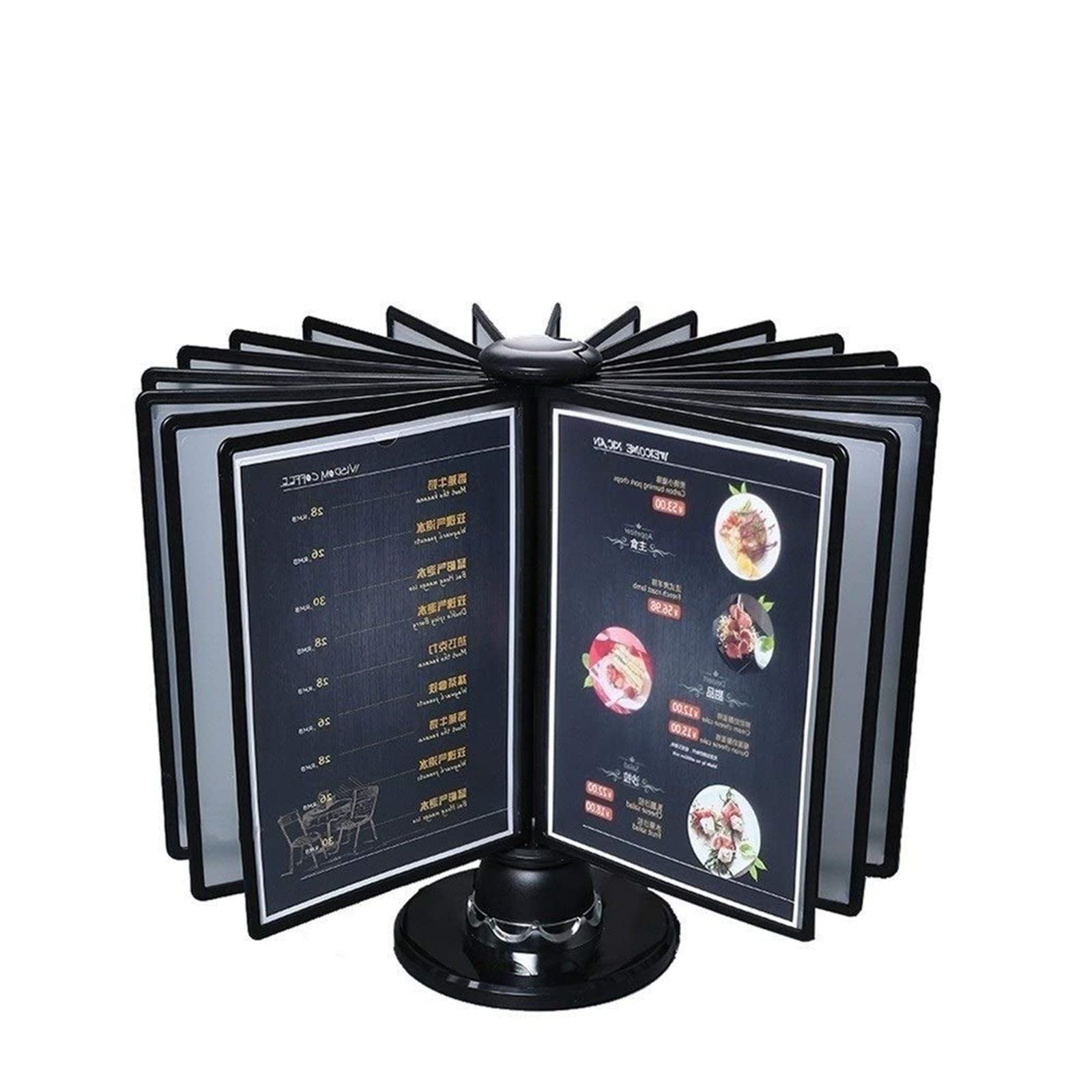 OLSKFUH File Organizer For Desk - Desktop Reference Organizer With 20 Display Pockets Desktop Reference And Display S,Black