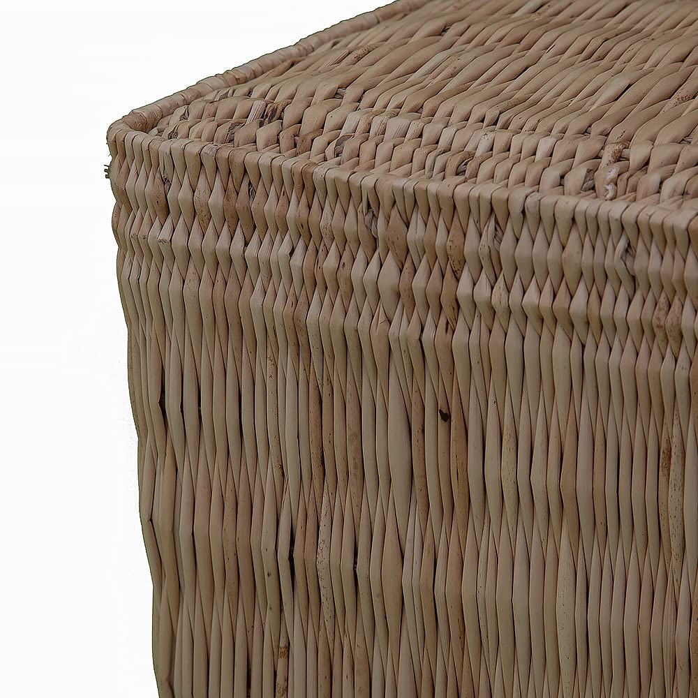 Pouf marocchino in paglia vimini orientale intrecciato tutto a mano