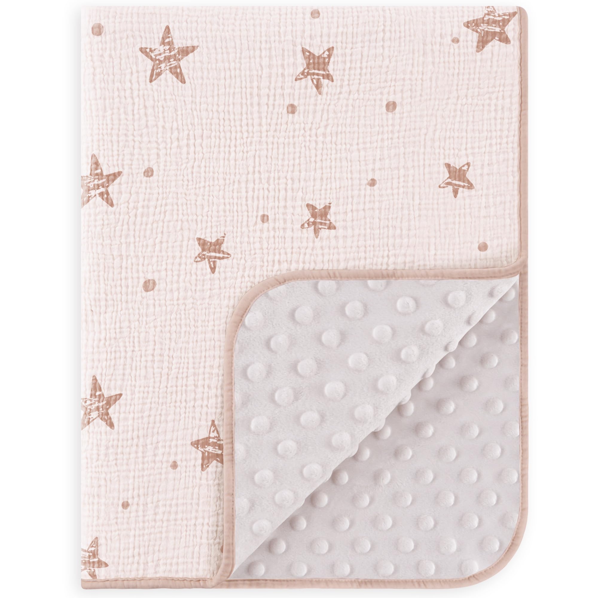 Susurration Babydecke Baumwolle Baby Decken Neugeborenen, Weiche Krabbeldecke 75x100cm,Multifunktional Minky Kuscheldecke für Kleinkinder Mädchen Junge